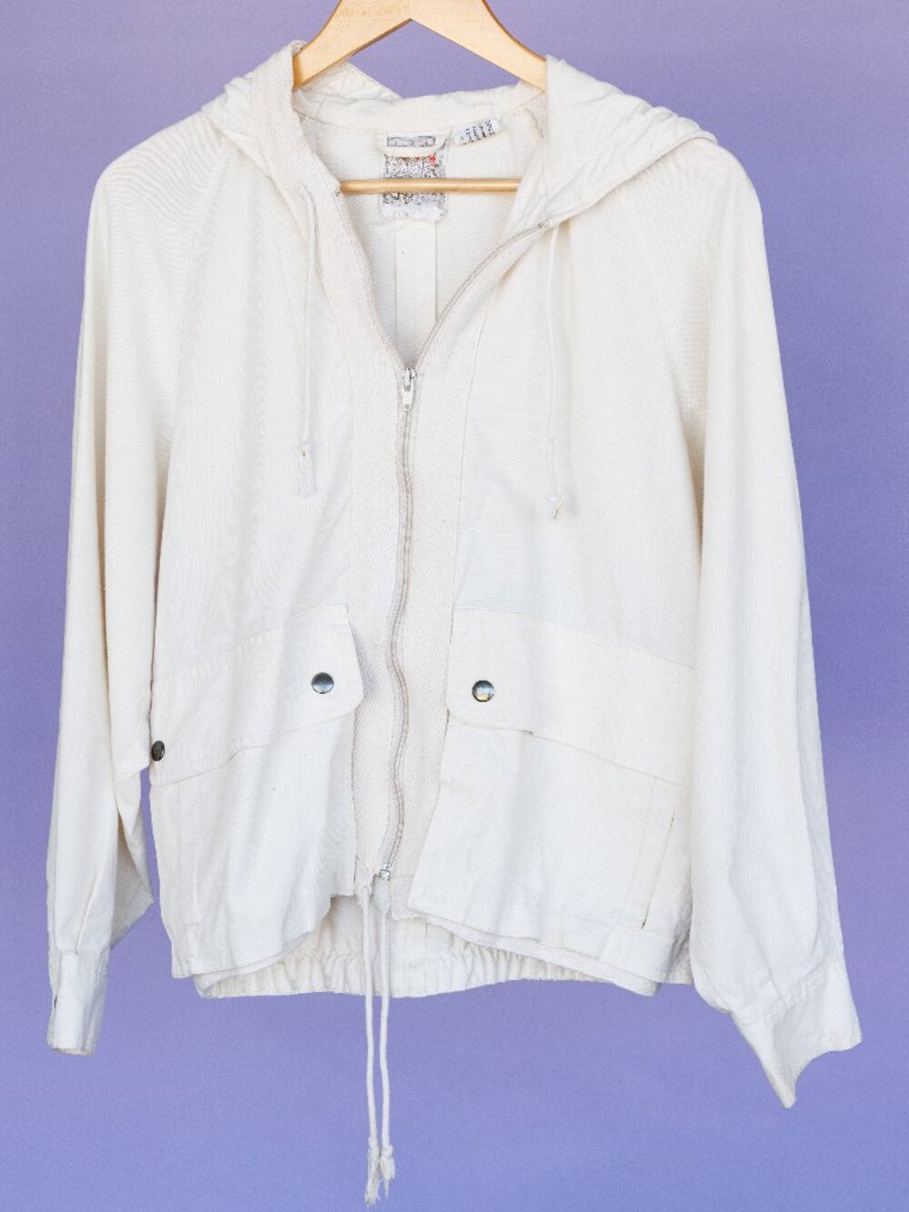 Vintage Y2K White Hooded Utility Jacket